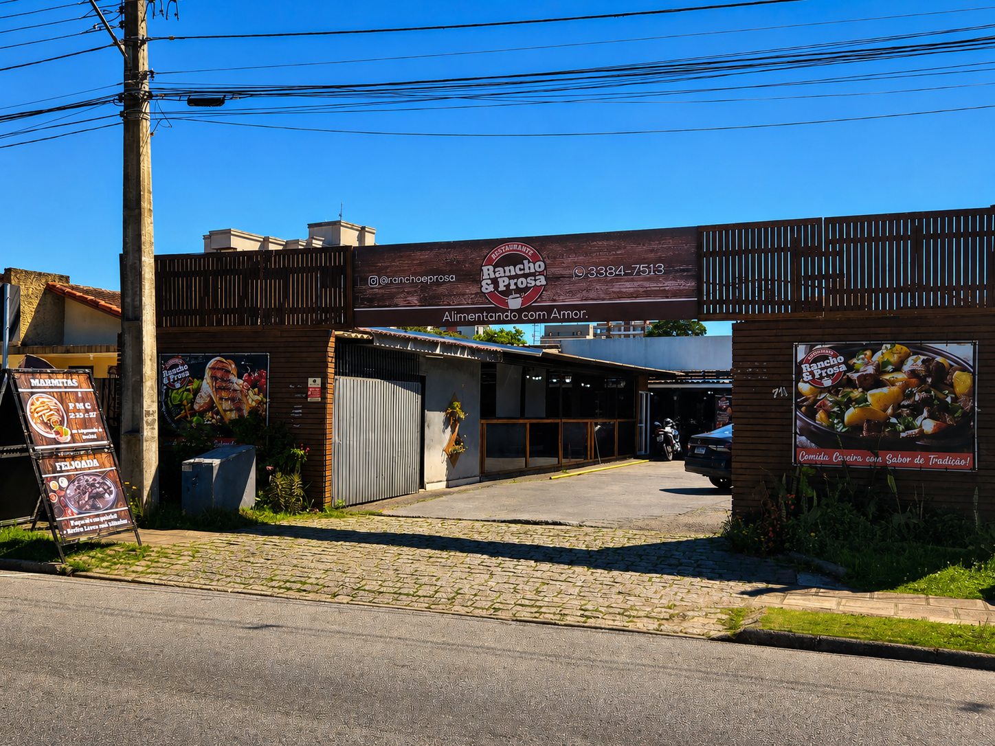 Fachada do Restaurante Rancho e Prosa em São José dos Pinhais